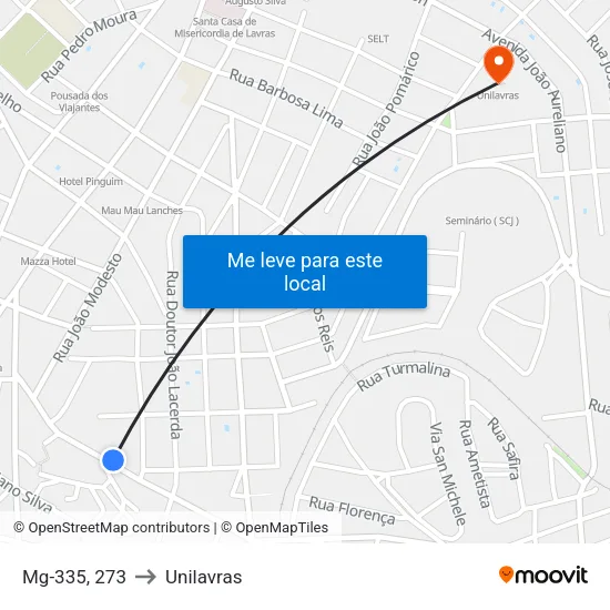 Mg-335, 273 to Unilavras map