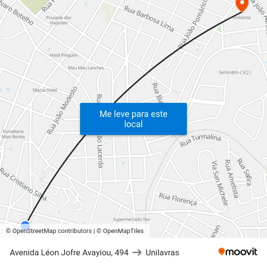Avenida Léon Jofre Avayiou, 494 to Unilavras map
