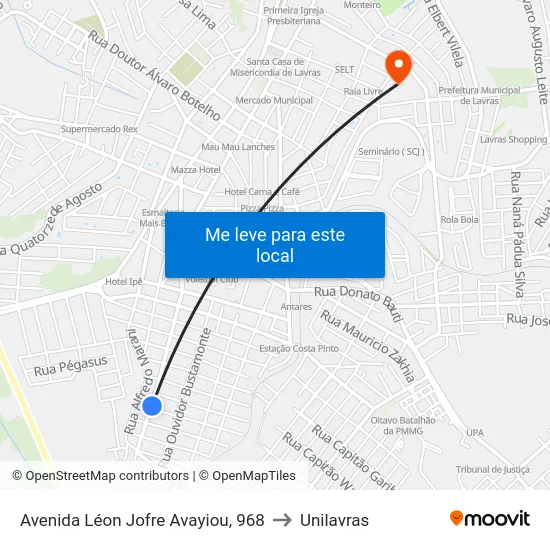 Avenida Léon Jofre Avayiou, 968 to Unilavras map