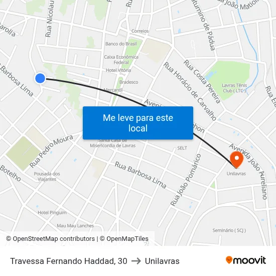 Travessa Fernando Haddad, 30 to Unilavras map