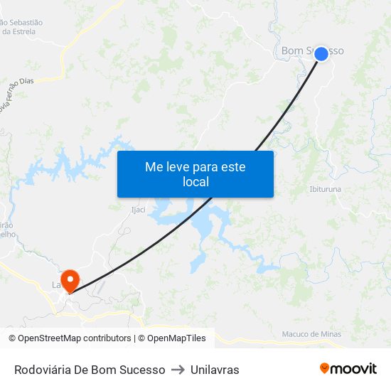 Rodoviária De Bom Sucesso to Unilavras map