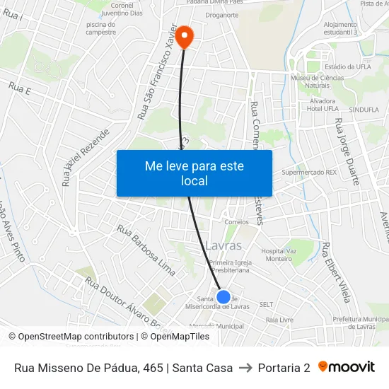 Rua Misseno De Pádua, 465 | Santa Casa to Portaria 2 map