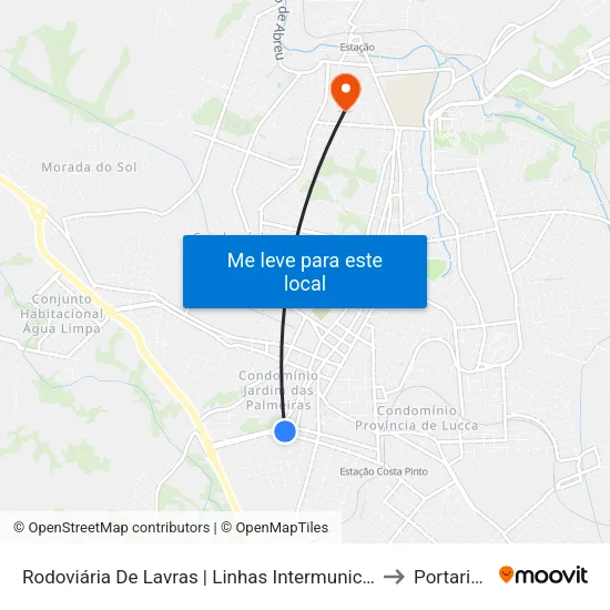 Rodoviária De Lavras | Linhas Intermunicipais to Portaria 2 map