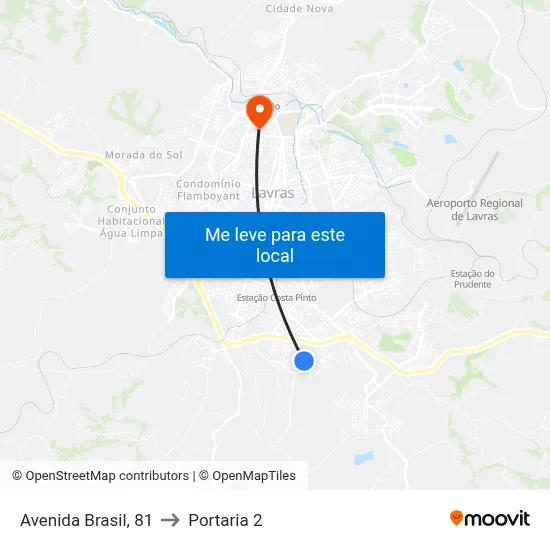 Avenida Brasil, 81 to Portaria 2 map