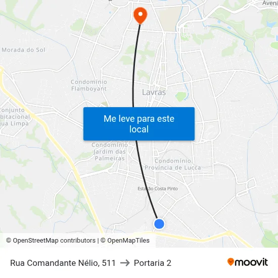 Rua Comandante Nélio, 511 to Portaria 2 map