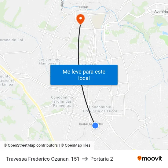 Travessa Frederico Ozanan, 151 to Portaria 2 map