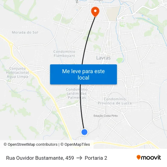 Rua Ouvidor Bustamante, 459 to Portaria 2 map