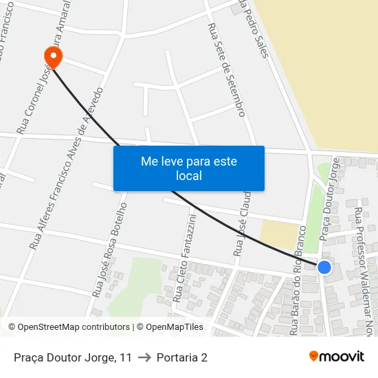 Praça Doutor Jorge, 11 to Portaria 2 map