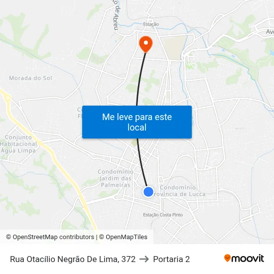 Rua Otacílio Negrão De Lima, 372 to Portaria 2 map