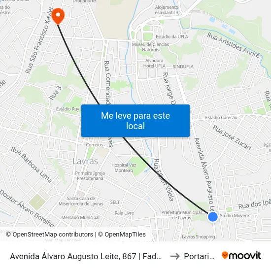 Avenida Álvaro Augusto Leite, 867 | Fadminas to Portaria 2 map