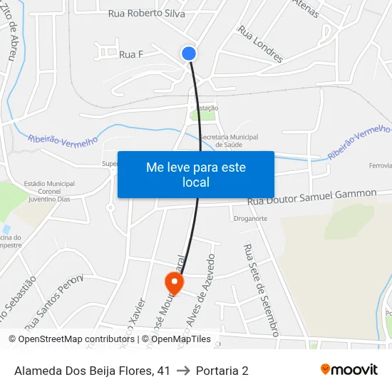 Alameda Dos Beija Flores, 41 to Portaria 2 map