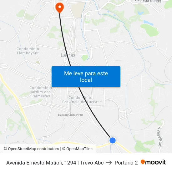 Avenida Ernesto Matioli, 1294 | Trevo Abc to Portaria 2 map