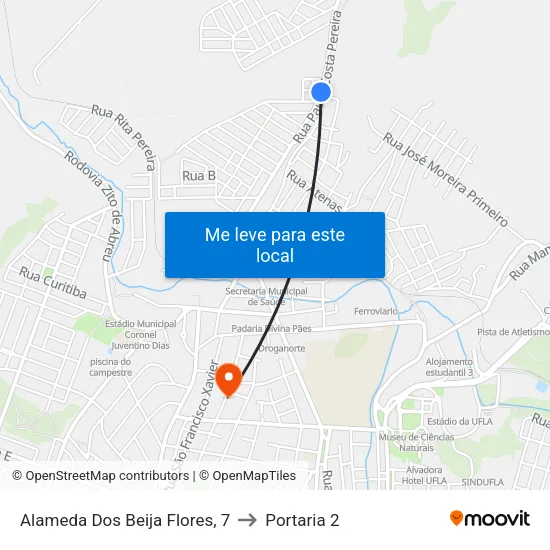 Alameda Dos Beija Flores, 7 to Portaria 2 map