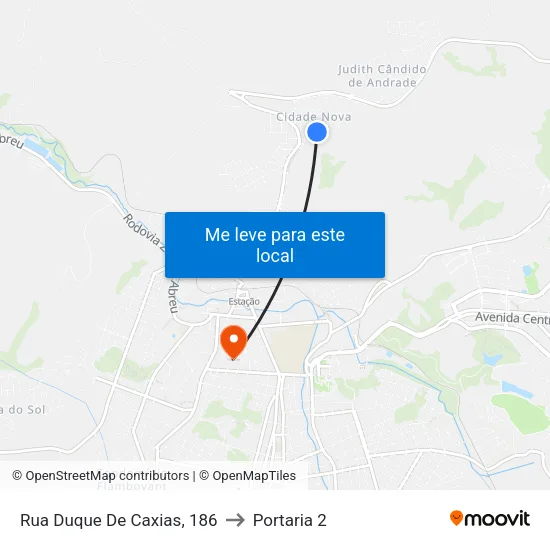Rua Duque De Caxias, 186 to Portaria 2 map
