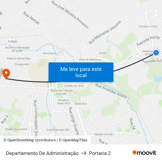 Departamento De Administração to Portaria 2 map