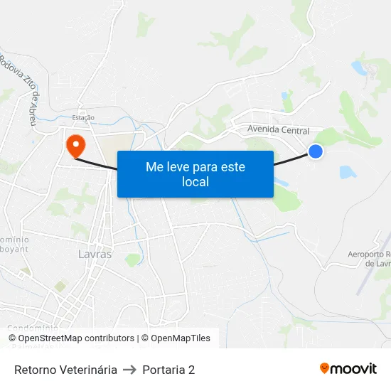 Retorno Veterinária to Portaria 2 map