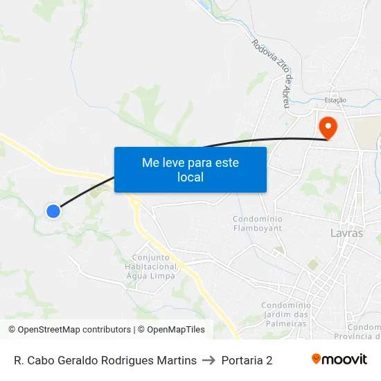 R. Cabo Geraldo Rodrigues Martins to Portaria 2 map