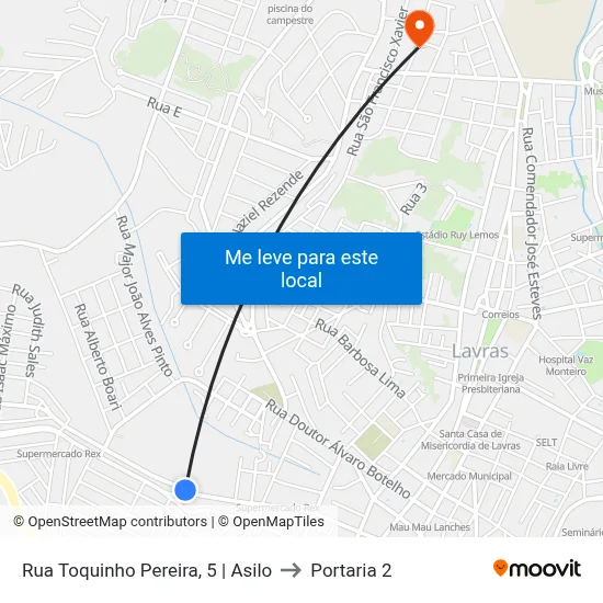 Rua Toquinho Pereira, 5 | Asilo to Portaria 2 map