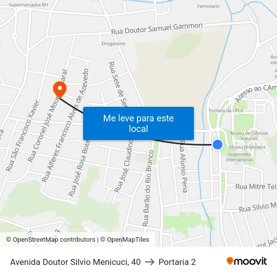 Avenida Doutor Silvio Menicuci, 40 to Portaria 2 map