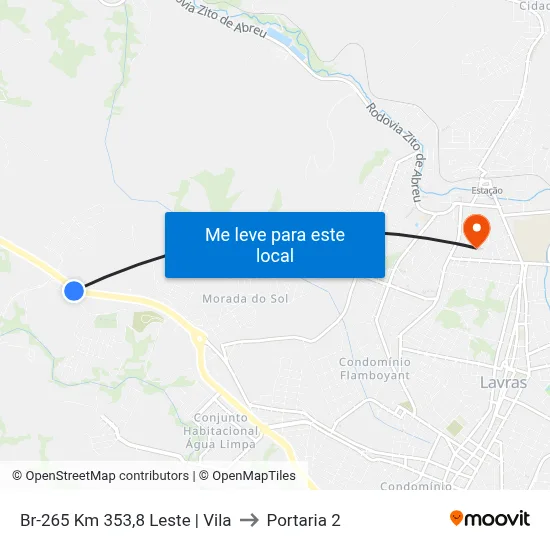 Br-265 Km 353,8 Leste | Vila to Portaria 2 map