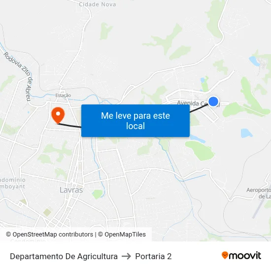 Departamento De Agricultura to Portaria 2 map