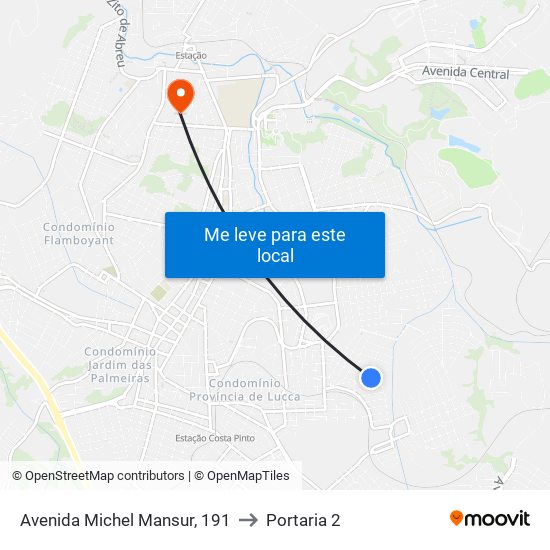 Avenida Michel Mansur, 191 to Portaria 2 map