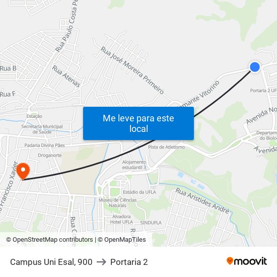 Campus Uni Esal, 900 to Portaria 2 map