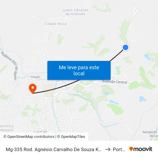 Mg-335 Rod. Agnésio Carvalho De Souza Km 85,5 Norte | Lavrinhas to Portaria 2 map