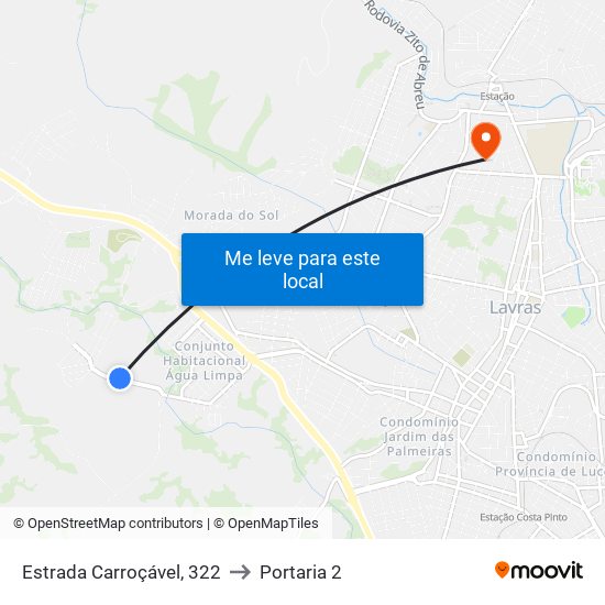 Estrada Carroçável, 322 to Portaria 2 map