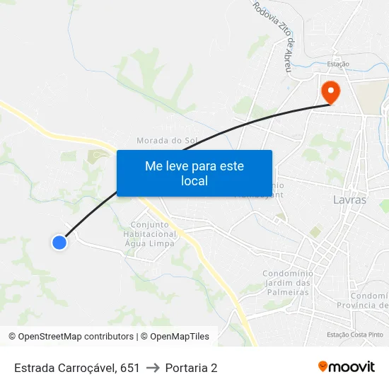 Estrada Carroçável, 651 to Portaria 2 map
