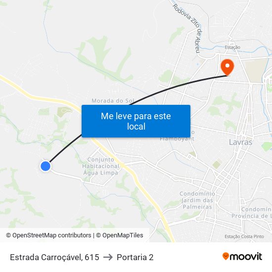 Estrada Carroçável, 615 to Portaria 2 map