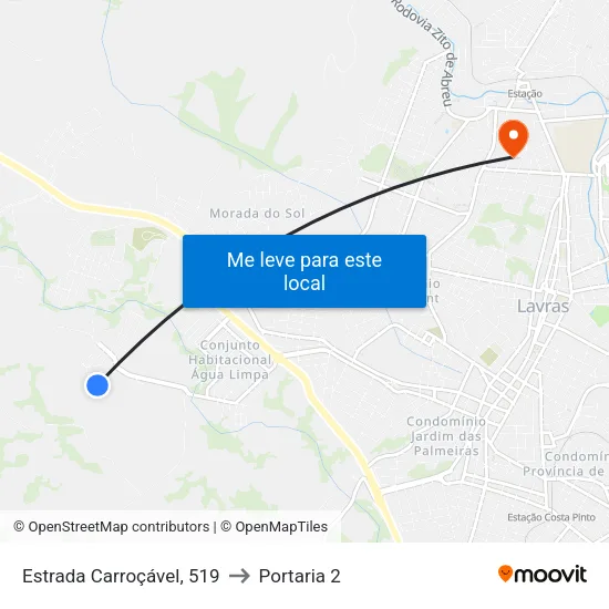 Estrada Carroçável, 519 to Portaria 2 map