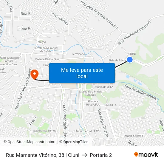 Rua Mamante Vitórino, 38 | Ciuni to Portaria 2 map