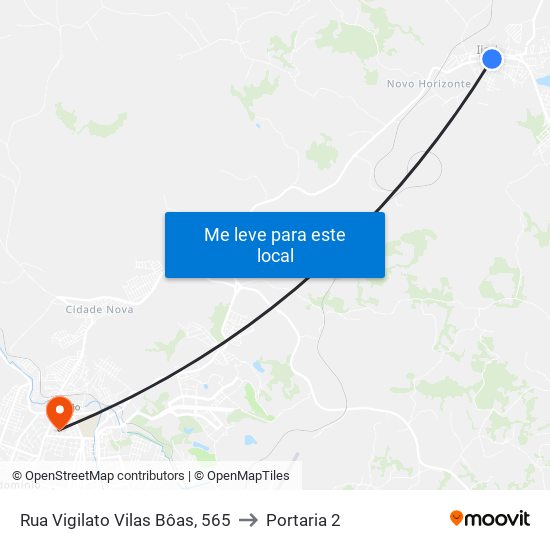 Rua Vigilato Vilas Bôas, 565 to Portaria 2 map