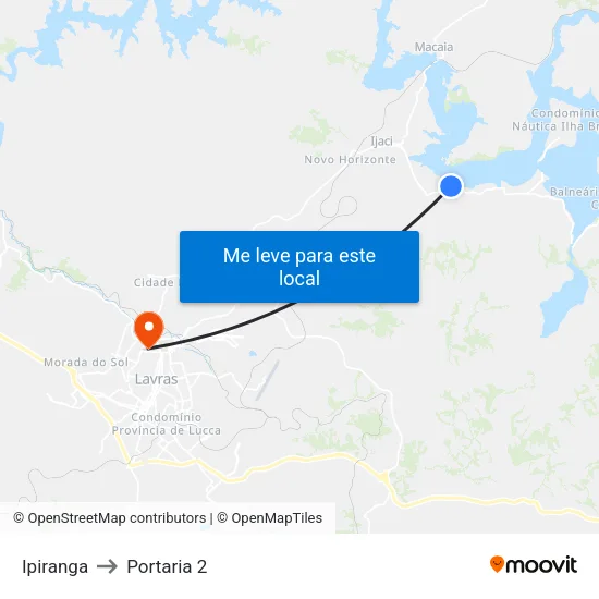 Ipiranga to Portaria 2 map