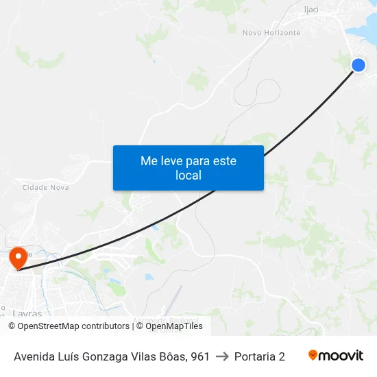 Avenida Luís Gonzaga Vilas Bôas, 961 to Portaria 2 map