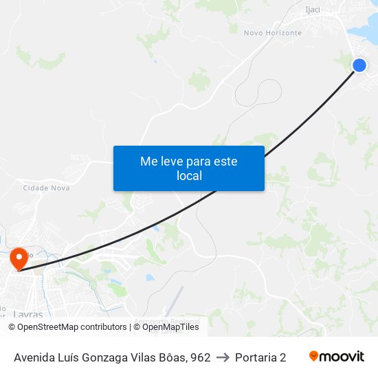 Avenida Luís Gonzaga Vilas Bôas, 962 to Portaria 2 map