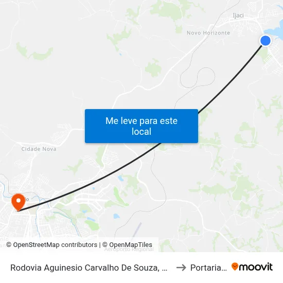 Rodovia Aguinesio Carvalho De Souza, 800 to Portaria 2 map