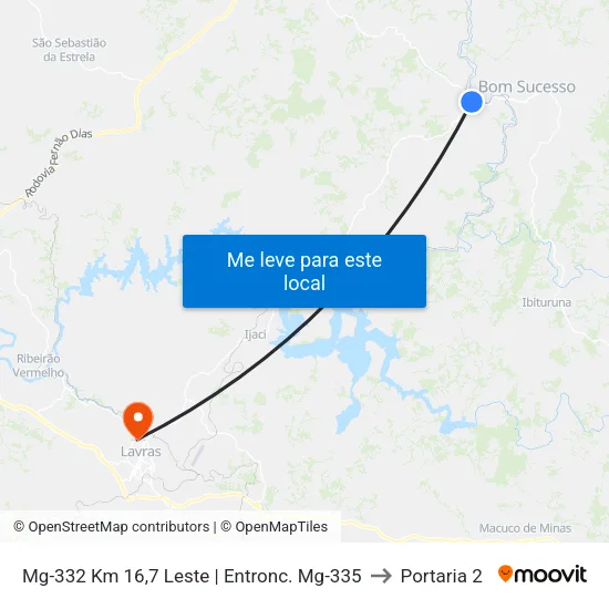 Mg-332 Km 16,7 Leste | Entronc. Mg-335 to Portaria 2 map