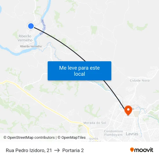 Rua Pedro Izidoro, 21 to Portaria 2 map