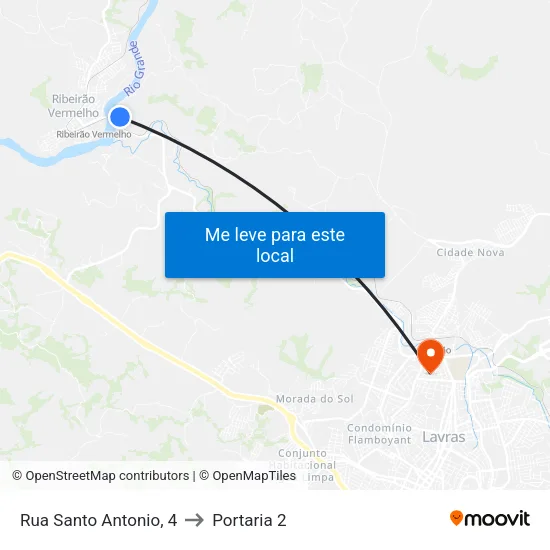 Rua Santo Antonio, 4 to Portaria 2 map