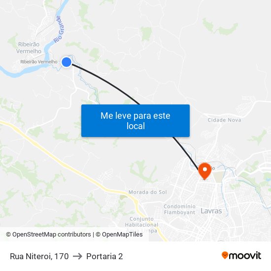 Rua Niteroi, 170 to Portaria 2 map