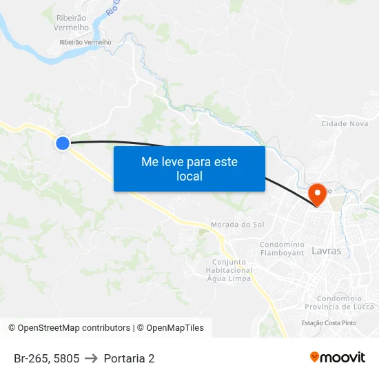 Br-265, 5805 to Portaria 2 map