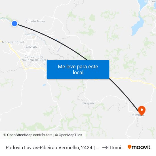 Rodovia Lavras-Ribeirão Vermelho, 2424 | Ete Lavras to Itumirim map