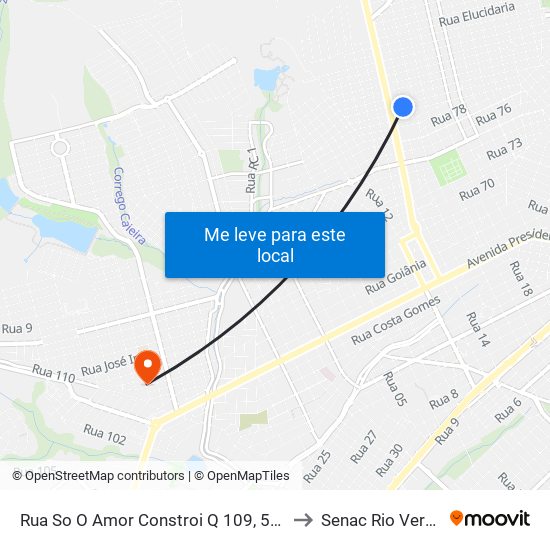 Rua So O Amor Constroi Q 109, 541 to Senac Rio Verde map