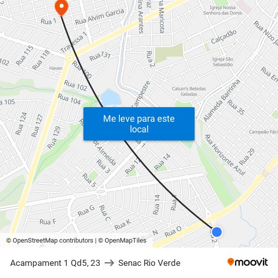 Acampament 1 Qd5, 23 to Senac Rio Verde map