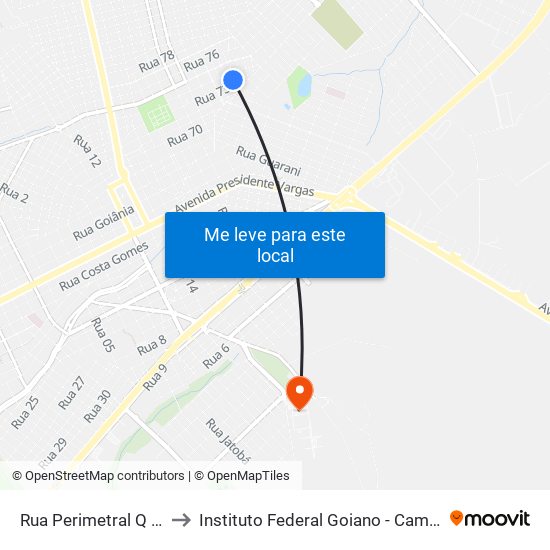 Rua Perimetral Q 39, 1005 to Instituto Federal Goiano - Campus Rio Verde map