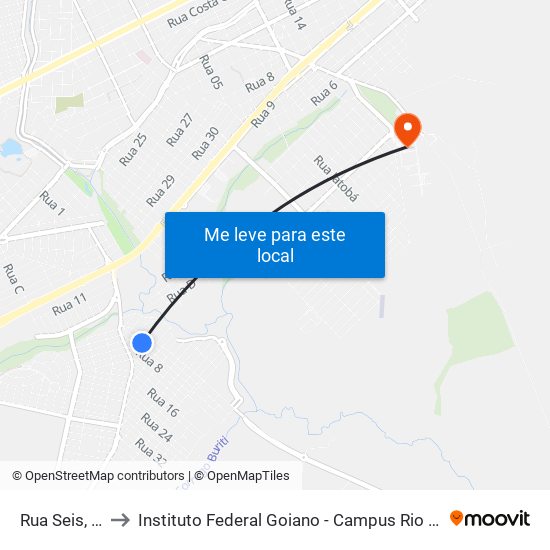 Rua Seis, 53 to Instituto Federal Goiano - Campus Rio Verde map