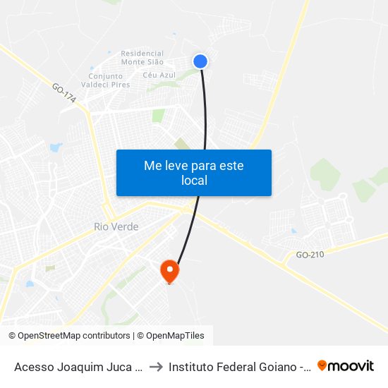Acesso Joaquim Juca De Lima Qd36, 11 to Instituto Federal Goiano - Campus Rio Verde map