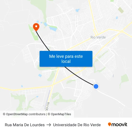 Rua Maria De Lourdes to Universidade De Rio Verde map